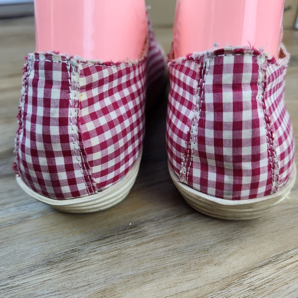 🐞Aerosoles Red Gingham Fabric Alter Ego Laceless Canvas Shoes Size 8 - Picture 9 of 12